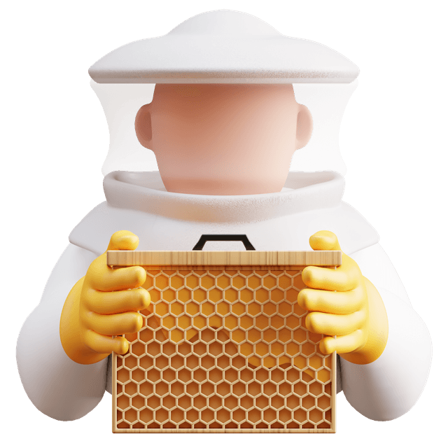 3D apiarist illustration — beekeeper at Apis Biotech